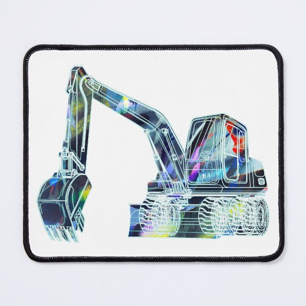 Item preview, excavator, construction vehicle, driving an excavator, graffiti, blue designed and sold by theherbst131313.