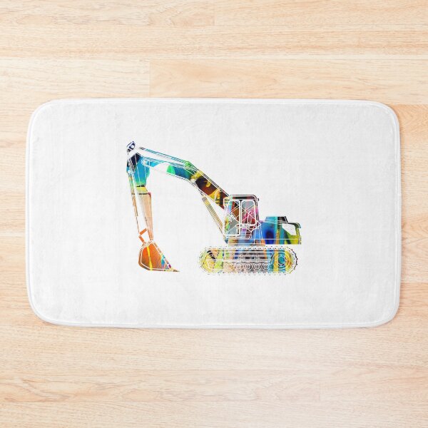 Item preview, excavator, construction vehicle, driving an excavator, graffiti, blue designed and sold by theherbst131313.