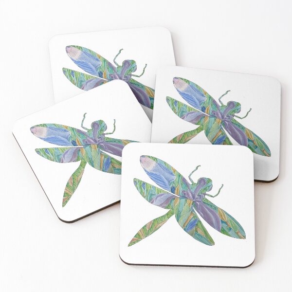 Item preview, Watercolor Dragonfly Iris Floral Silhouette designed and sold by Sproutopia-Art.