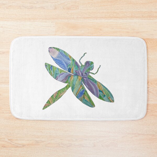 Item preview, Watercolor Dragonfly Iris Floral Silhouette designed and sold by Sproutopia-Art.