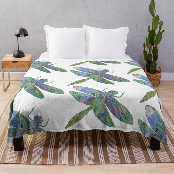 Item preview, Watercolor Dragonfly Iris Floral Silhouette designed and sold by Sproutopia-Art.