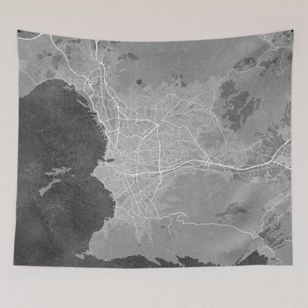 Item preview, Map of Marseille (France) in gray vintage style designed and sold by blursbyai.
