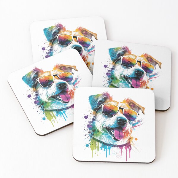 Item preview, happy dog wearing sunglasses designed and sold by CrnMeta.