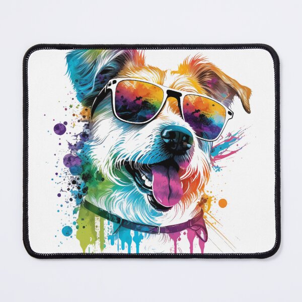 Item preview, happy dog wearing sunglasses designed and sold by CrnMeta.
