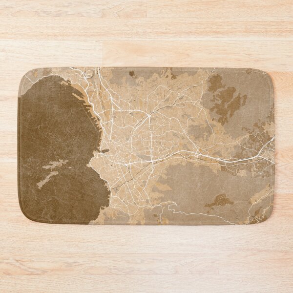 Item preview, Map of Marseille (France) in sepia vintage style designed and sold by blursbyai.