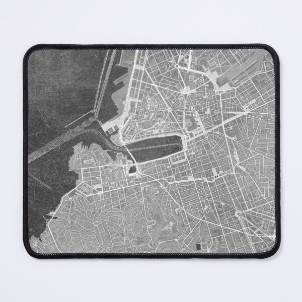 Artikelvorschau, Map of Marseille downtown (France) in gray vintage style entworfen und verkauft von blursbyai.