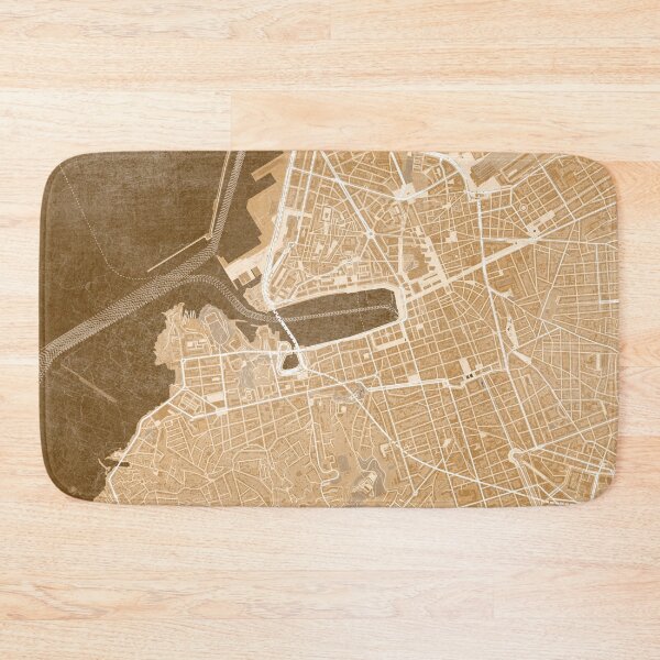Artikelvorschau, Map of Marseille downtown (France) in sepia vintage style entworfen und verkauft von blursbyai.