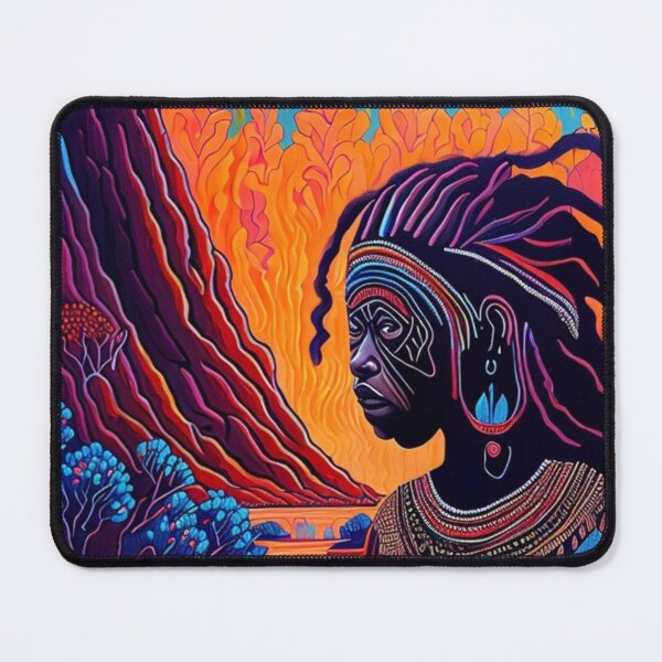 Aperçu de l'œuvre Indigenous Aboriginal Artwork Girl Dreads Vivid Colours Abstract  créée et vendue par Michael Voyler.