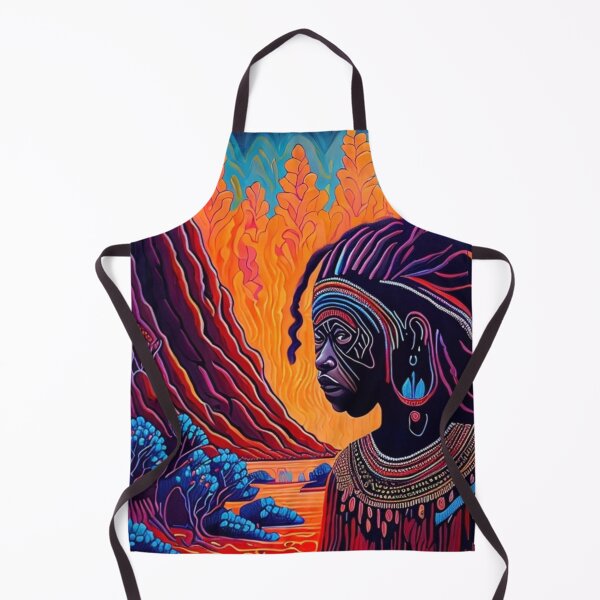 Item preview, Indigenous Aboriginal Artwork Girl Dreads Vivid Colours Abstract  designed and sold by Michael Voyler.