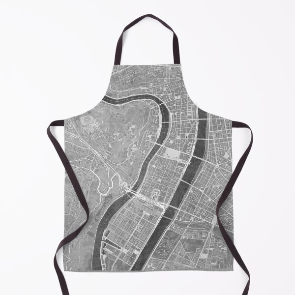 Item preview, Map of Lyon downtown (France) in gray vintage style designed and sold by blursbyai.