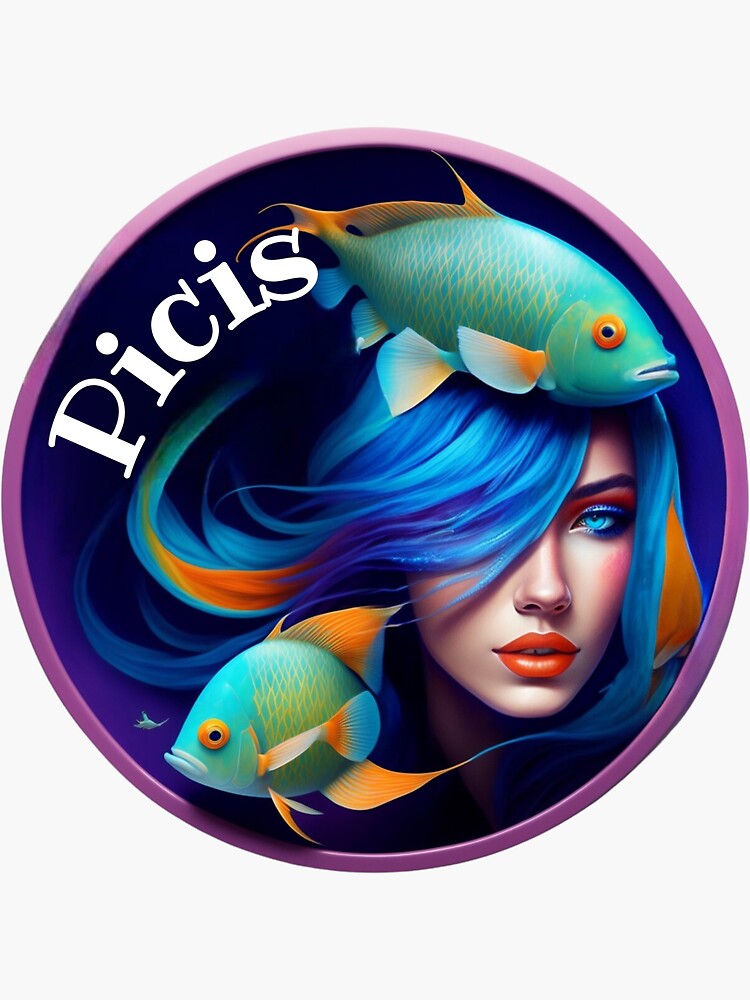 Picis Sign, Fishes, Picis Zodiac Sign, Water Element Sticker by  Mivictoria778