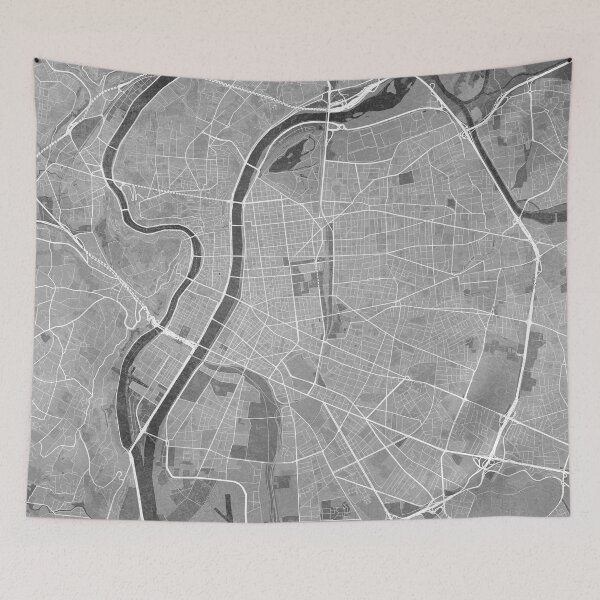 Item preview, Map of Lyon (France) in gray vintage style designed and sold by blursbyai.