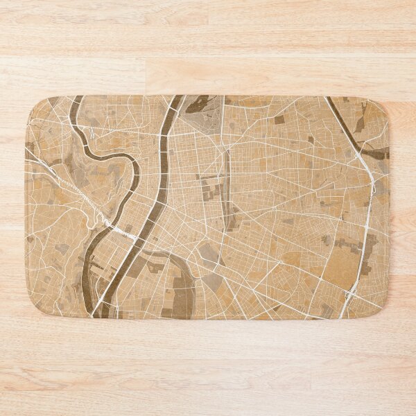 Item preview, Map of Lyon (France) in sepia vintage style designed and sold by blursbyai.