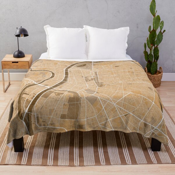 Item preview, Map of Lyon (France) in sepia vintage style designed and sold by blursbyai.