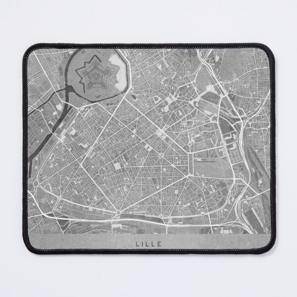 Item preview, Map of Lille downtown (France) in gray vintage style designed and sold by blursbyai.