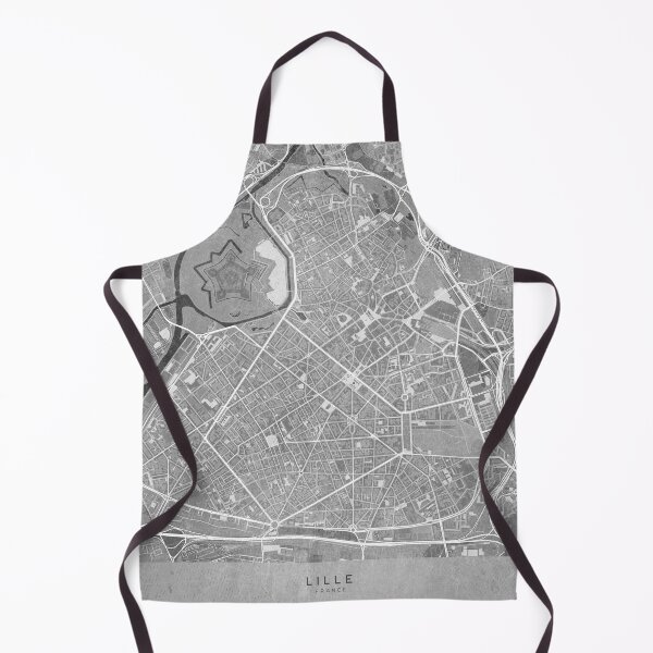 Item preview, Map of Lille downtown (France) in gray vintage style designed and sold by blursbyai.