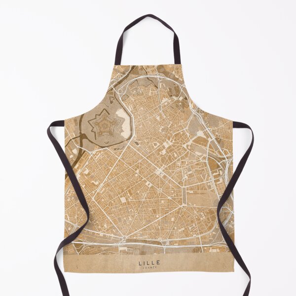 Item preview, Map of Lille downtown (France) in sepia vintage style designed and sold by blursbyai.