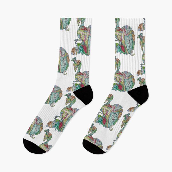 Item preview, Watercolor Peacock Caladium Floral Silhouette designed and sold by Sproutopia-Art.