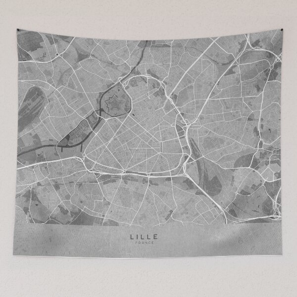 Artikelvorschau, Map of Lille (France) in gray vintage style entworfen und verkauft von blursbyai.