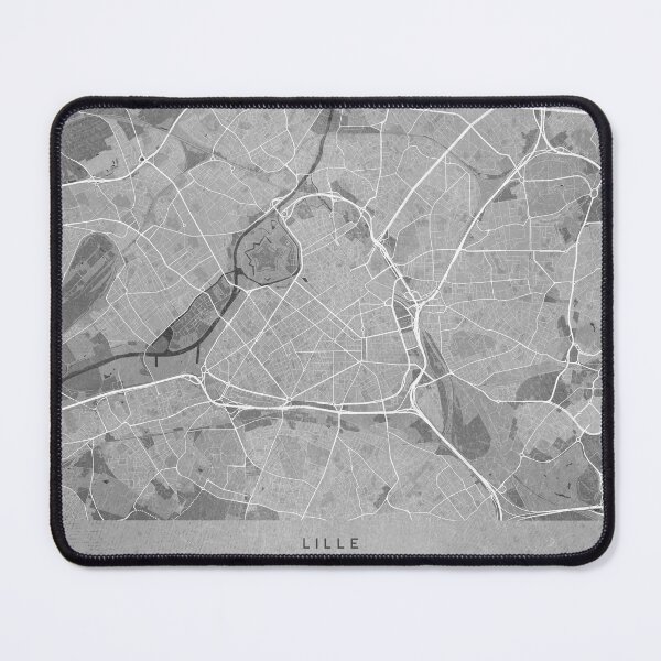 Item preview, Map of Lille (France) in gray vintage style designed and sold by blursbyai.
