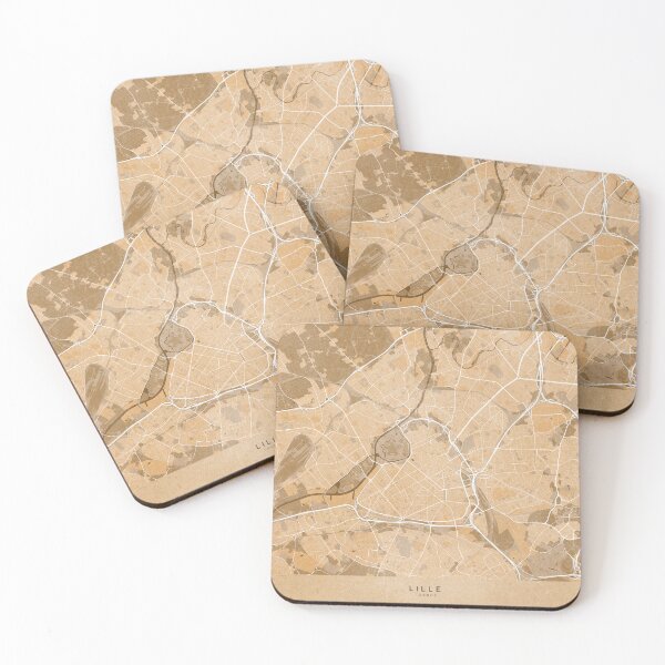 Item preview, Map of Lille (France) in sepia vintage style designed and sold by blursbyai.