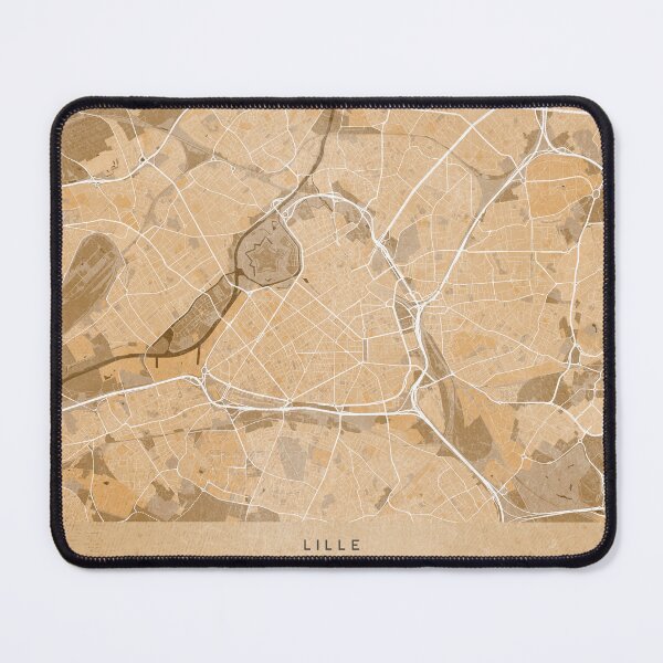 Item preview, Map of Lille (France) in sepia vintage style designed and sold by blursbyai.