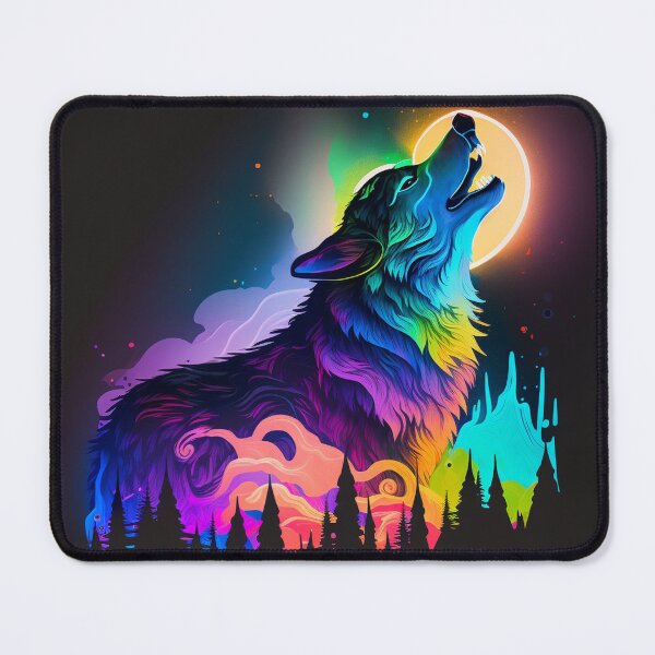 Item preview, Neon Wolf Howling at the Moon 1 designed and sold by AstroRisq.