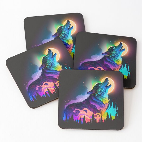 Item preview, Neon Wolf Howling at the Moon 1 designed and sold by AstroRisq.