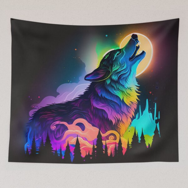 Item preview, Neon Wolf Howling at the Moon 1 designed and sold by AstroRisq.