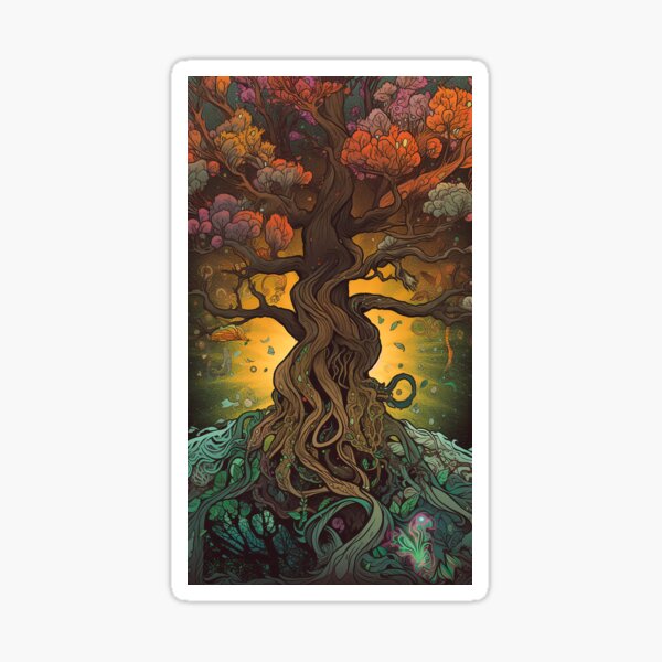 Manga style tree of life Sticker