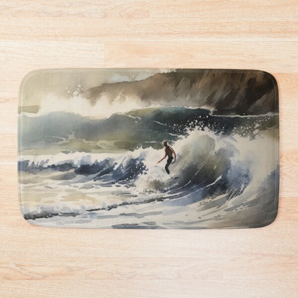 Item preview, Watercolur Surfing Art, Ocean Wave, Modern Reeds, Beach, Tropical Surf Printable designed and sold by AdrianStyleArt.
