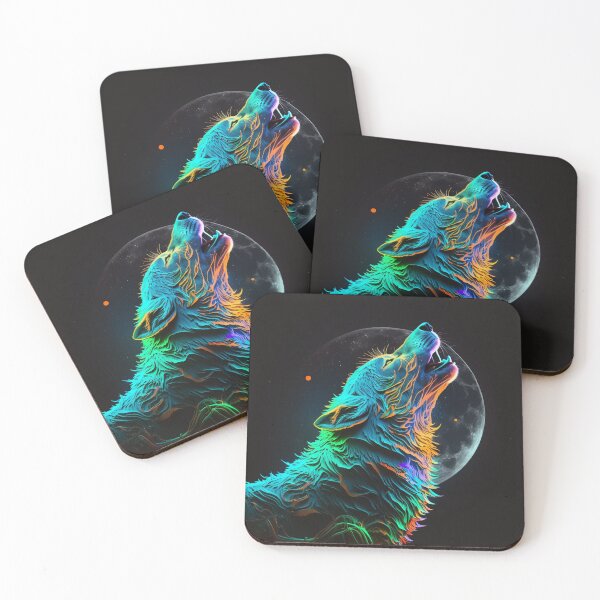 Item preview, Neon Wolf Howling at the Moon 2 designed and sold by AstroRisq.