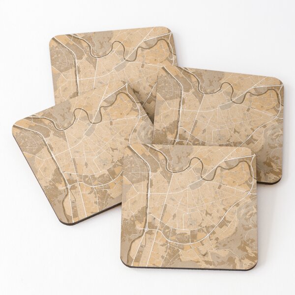 Item preview, Map of Grenoble (France) in sepia vintage style designed and sold by blursbyai.