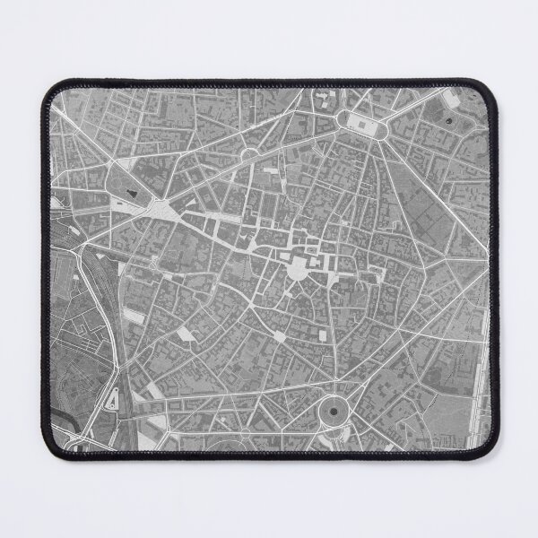 Item preview, Map of Dijon downtown (France) in gray vintage style designed and sold by blursbyai.