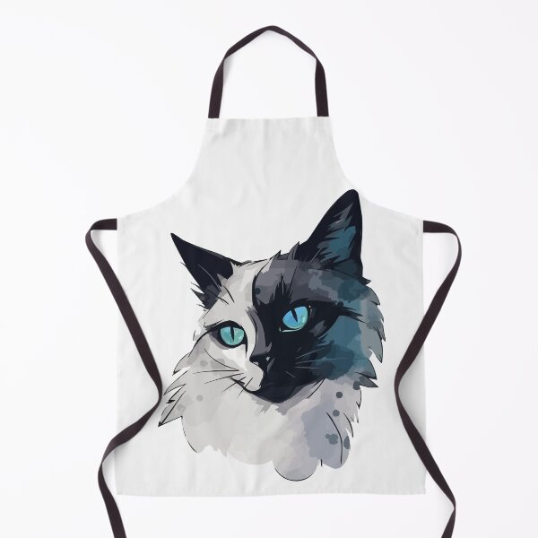 Item preview, Portrait of a black and white cat designed and sold by TheLovelyPets.