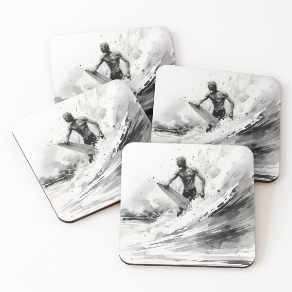 Item preview, Watercolur Surfing Art, Ocean Wave, Modern Reeds, Beach, Tropical Surf Printable designed and sold by AdrianStyleArt.