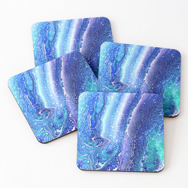 Item preview, Shades of blue abstract acrylic paint pattern designed and sold by PuzbieArts.