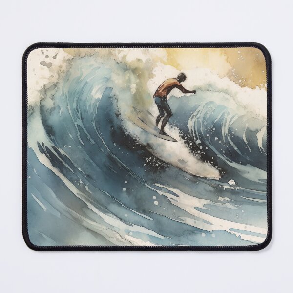 Item preview, Watercolur Surfing Art, Ocean Wave, Surfer, Tropical Surf Printable designed and sold by AdrianStyleArt.