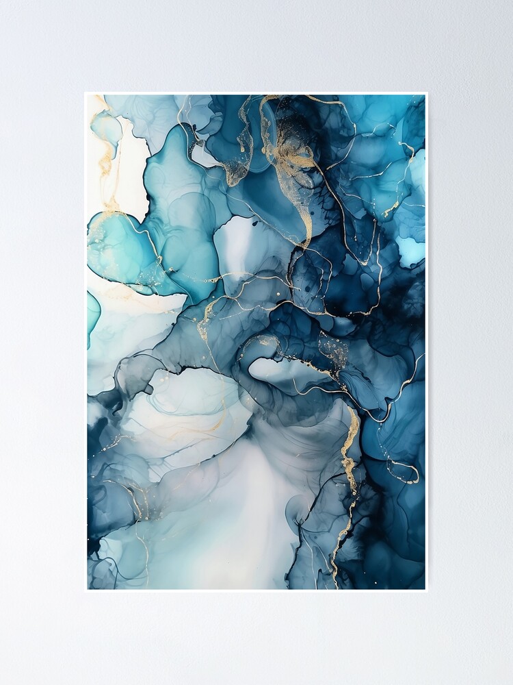 Fawn Glass - Abstract Alcohol Ink Resin Art Poster for Sale by inkvestor