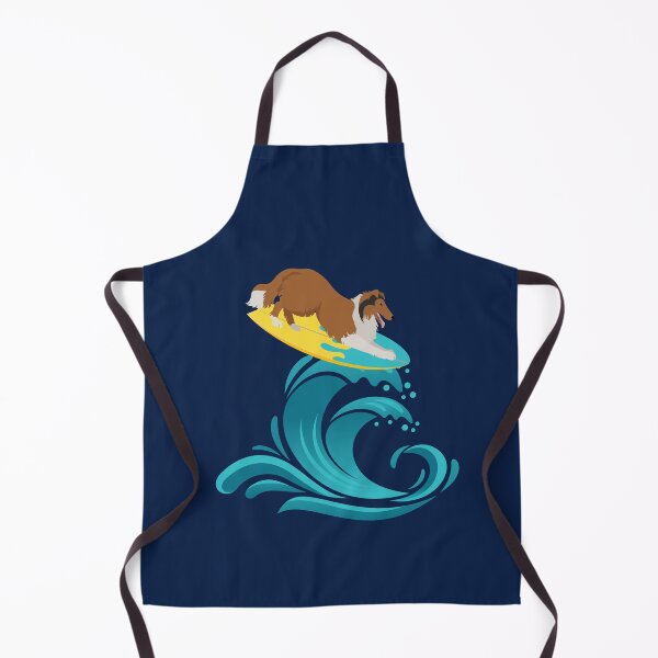 Item preview, Rough Collie Dog on Surf Board on Summer Sea Wave designed and sold by SeasonalDogs.