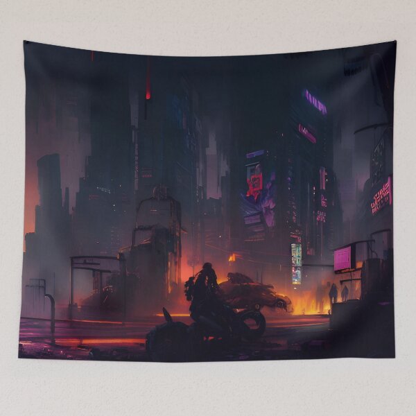 Item preview, Sunset City Skyline II - Cyber City Scene designed and sold by Delerat7.