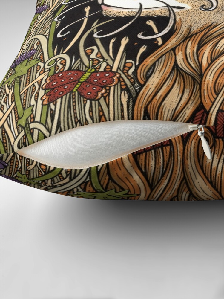 Thumbnail 2 of 4, Pillow, The Lion and the Mouse  designed and sold by AnitaInverarity.
