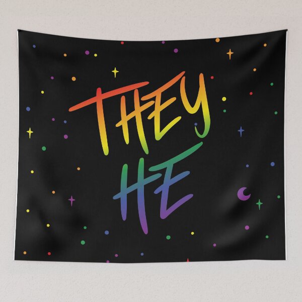 Item preview, Pride Flag Stars They/He Pronouns designed and sold by MoonMint.