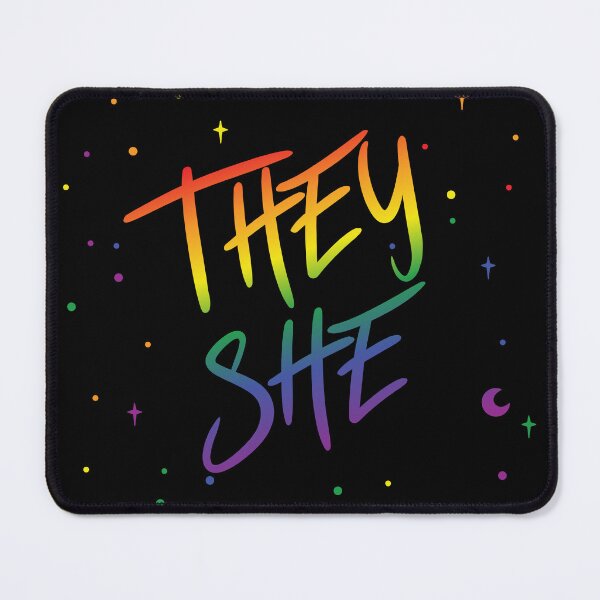 Item preview, Pride Flag Stars They/She Pronouns designed and sold by MoonMint.