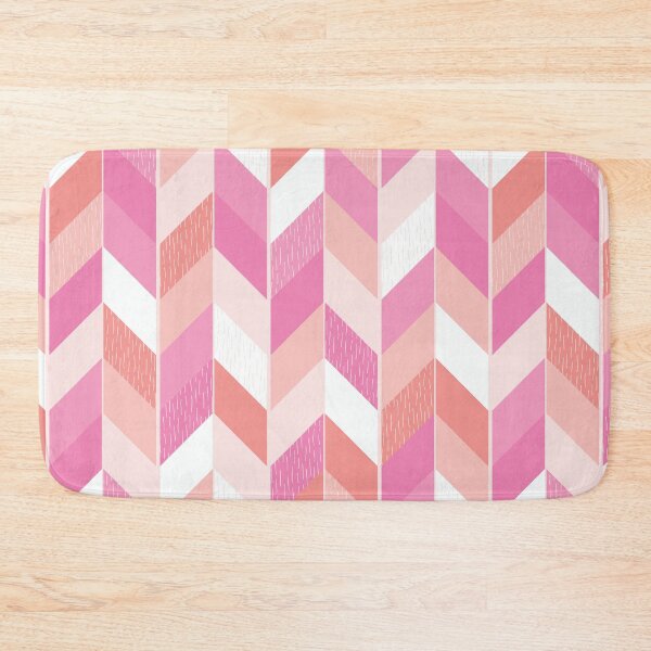 Item preview, Colorful herringbone tiles pattern with tiny lines - pink, blush, white designed and sold by Arubi-Art.