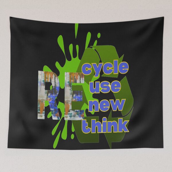 Item preview, Recycle Reuse Renew Rethink Crisis Environmental Activism Earth Day Lettering Design, go green safe our planet design inspired by nature designed and sold by Adri Barnard.