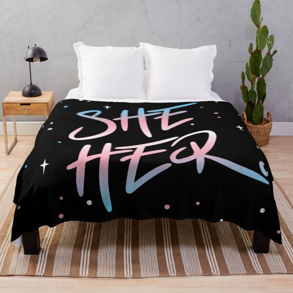 Item preview, Trans Flag Stars She/Her Pronouns designed and sold by MoonMint.