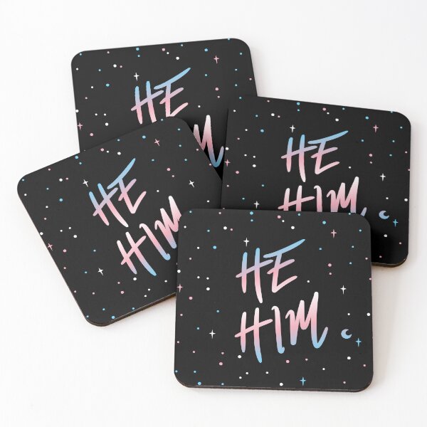 Item preview, Trans Flag Stars He/Him Pronouns designed and sold by MoonMint.