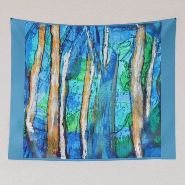 Item preview, Blue Abstract Trees designed and sold by kissuquick.