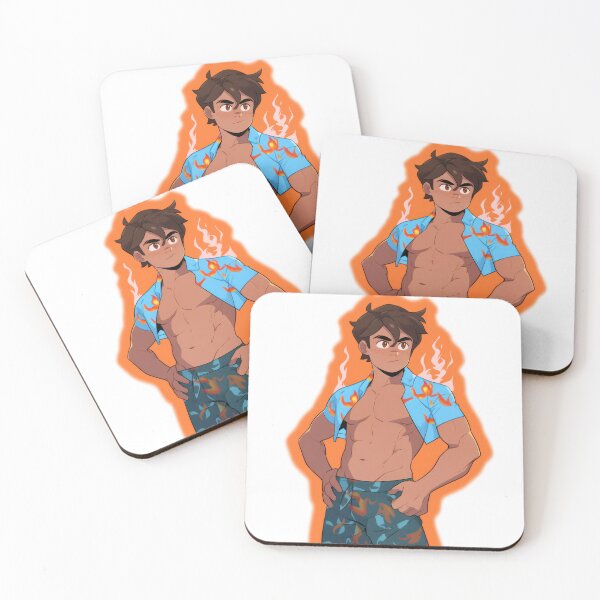 Item preview, Flaming beach boy designed and sold by HotAnimeBoys.